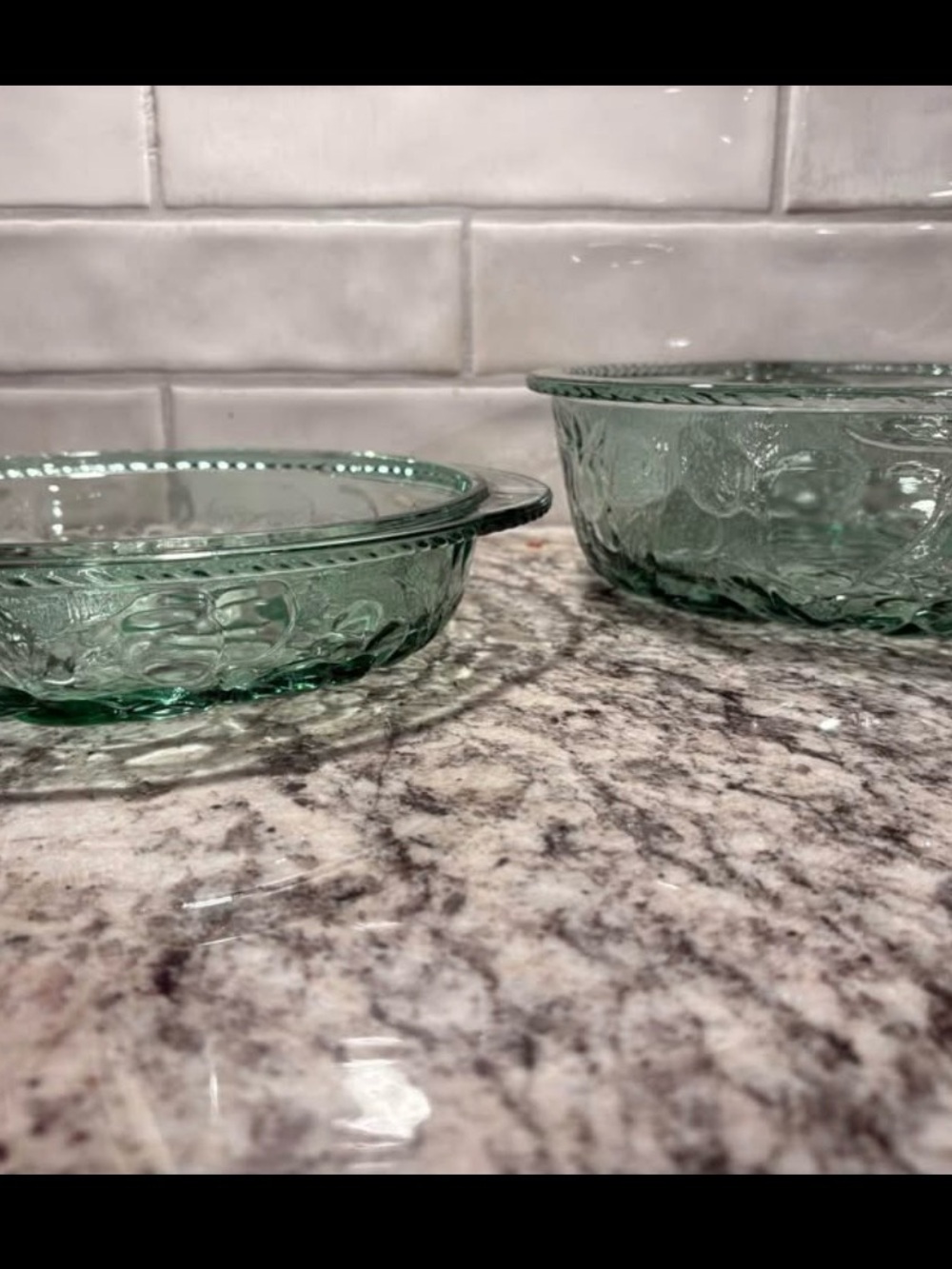 Textured Glass Covered Bowl - Seafoam Green - Picture 5 of 8